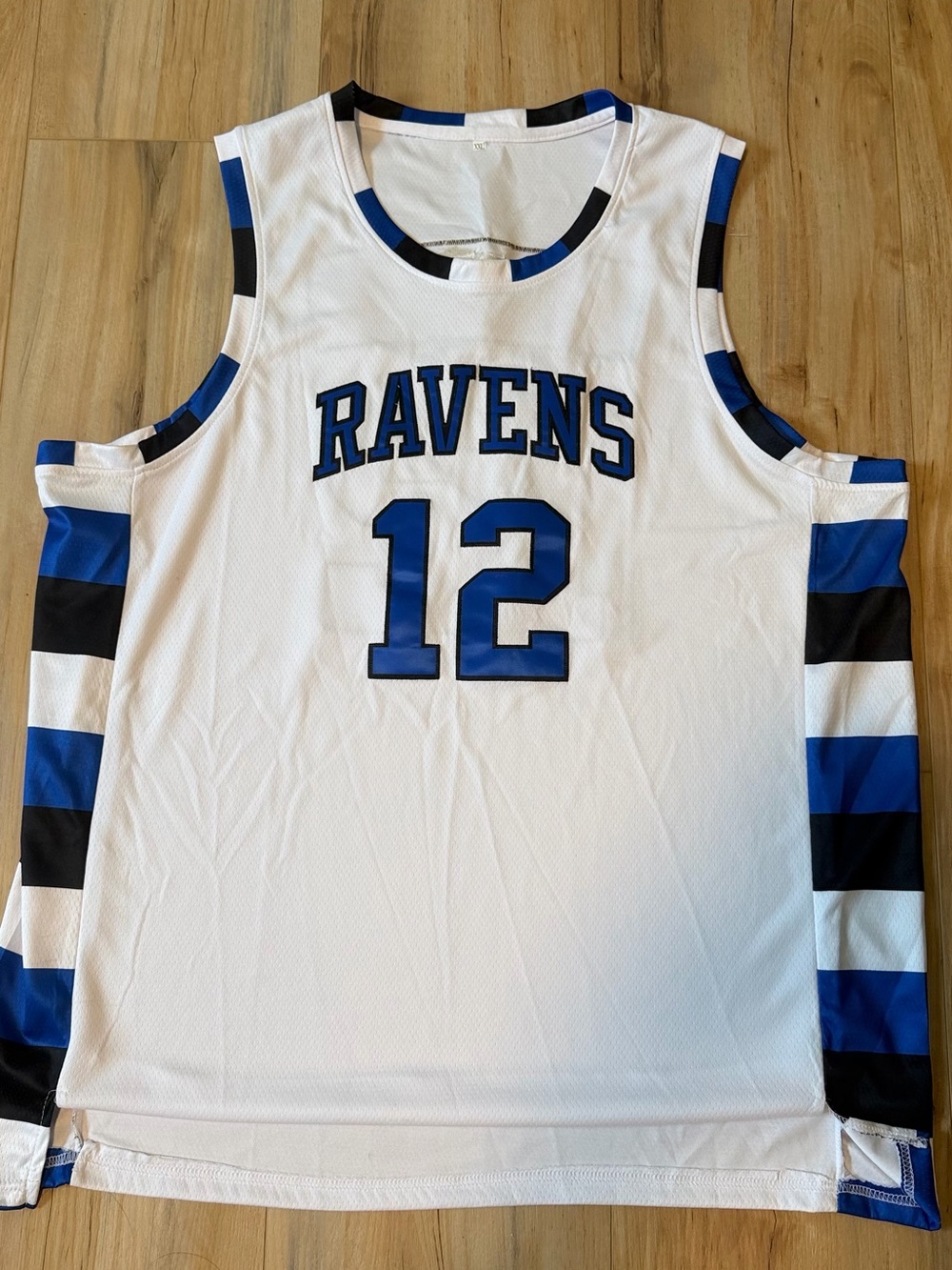 One Tree Hill RAVENS 12 White & Royal Blue Basketball Jersey Roth XXL